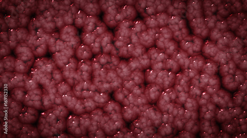 Cells moving graphic pulsing flesh, horror style background