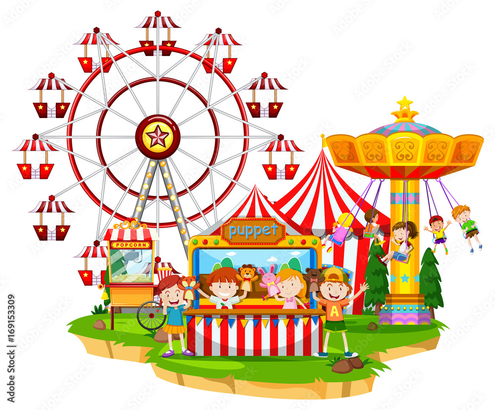 Happy children at circus Happy children at circus