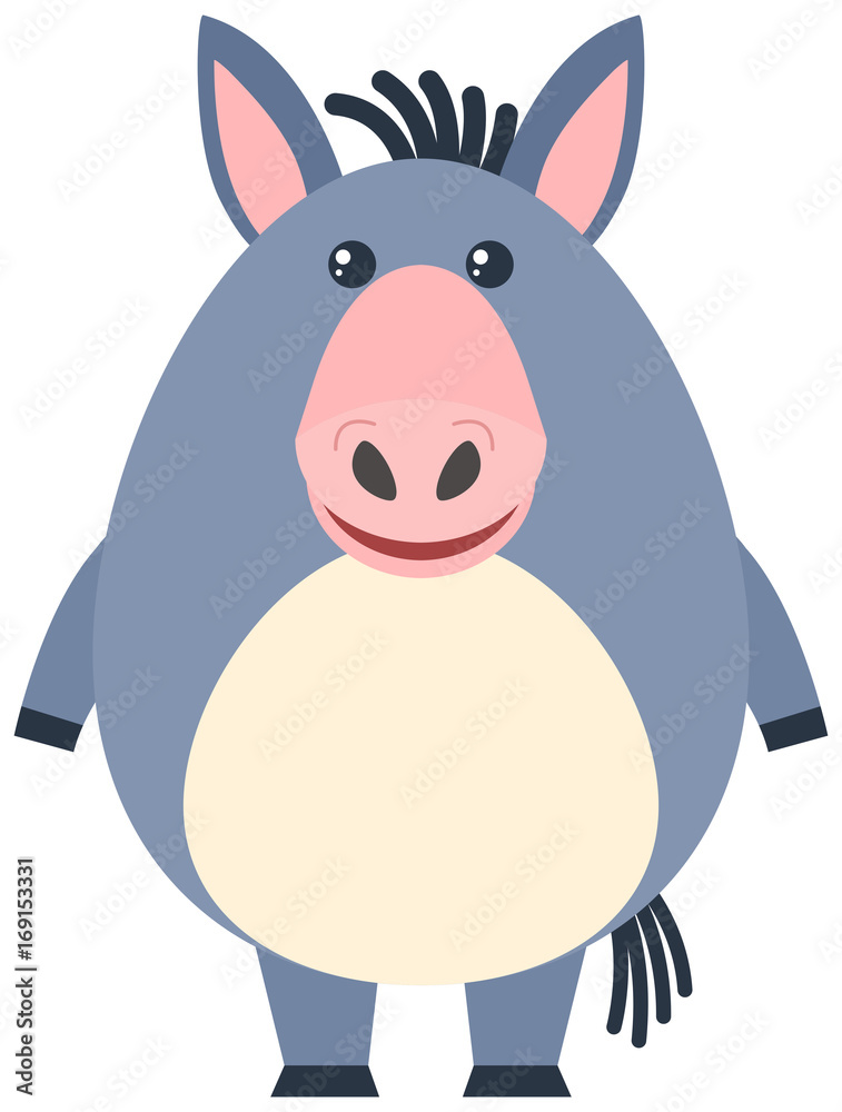 Cute donkey with happy face