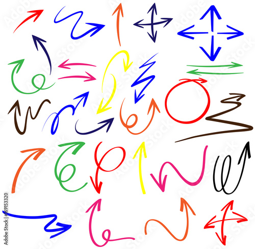 Doodle arrows in different colors