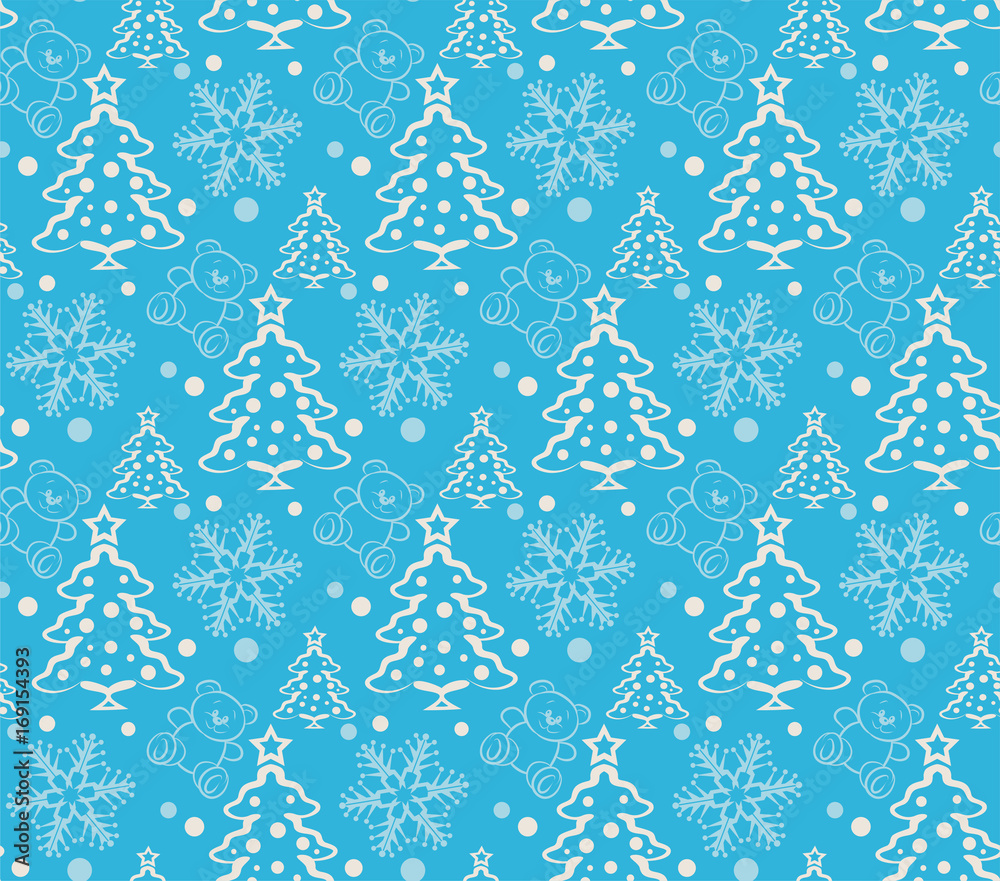Christmas card, seamless pattern