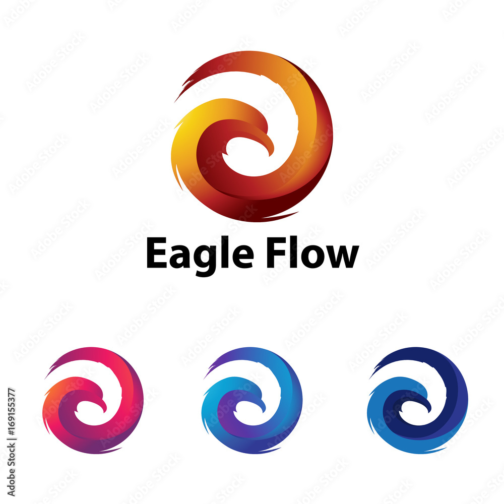 Unique Cool Eagle Logo Zen Twirl Twisted