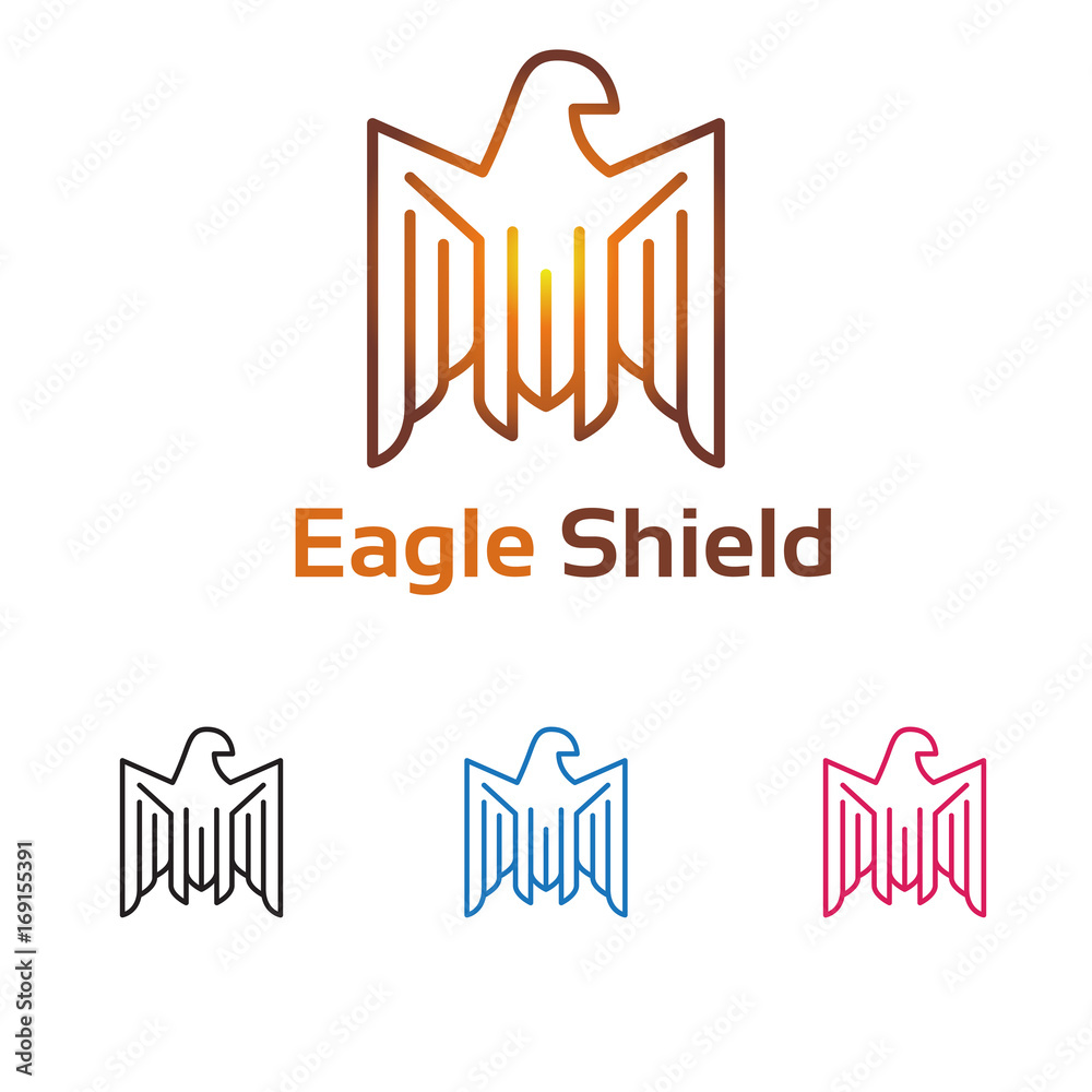 Naklejka premium Egyptian Style Eagle Shield Logo Symbol Template