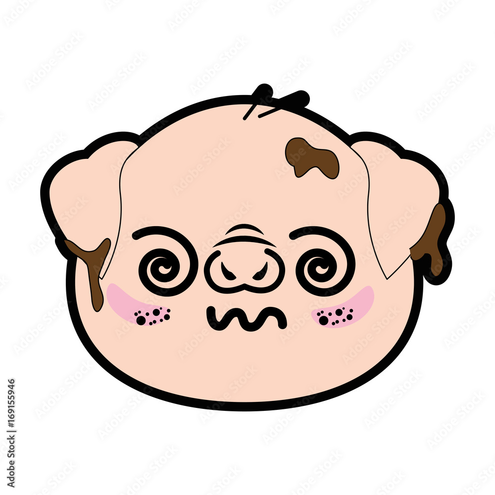 kawaii pig icon over white background colorful design vector illustration kawaii pig icon over white background colorful design vector illustration