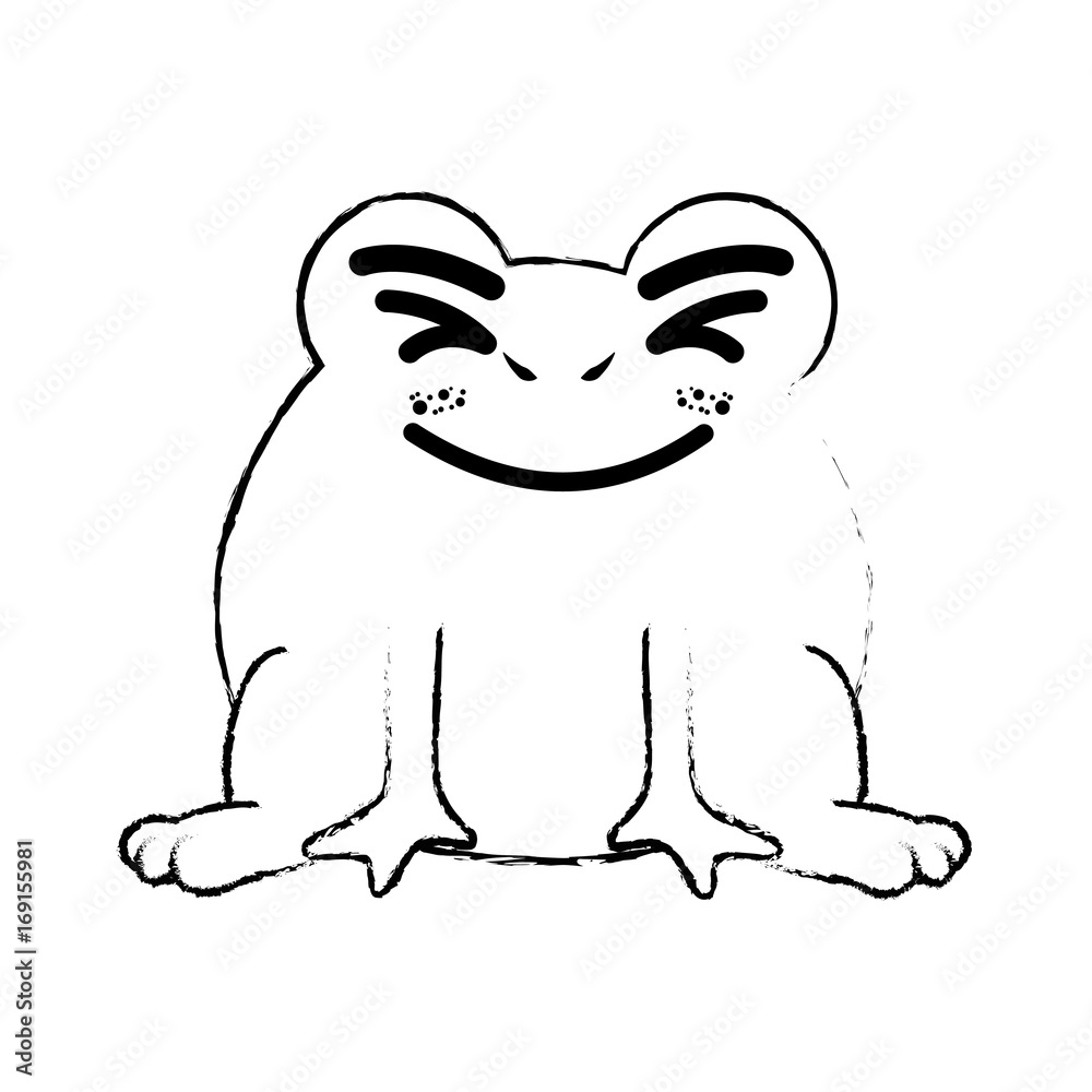 kawaii frog animal icon over white background vector illustration kawaii frog animal icon over white background vector illustration