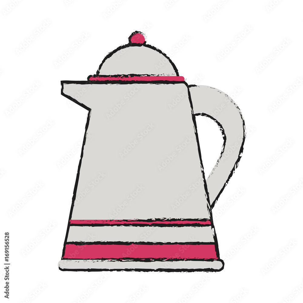 Fototapeta premium Colorful teapot doodle over white background vector illustration