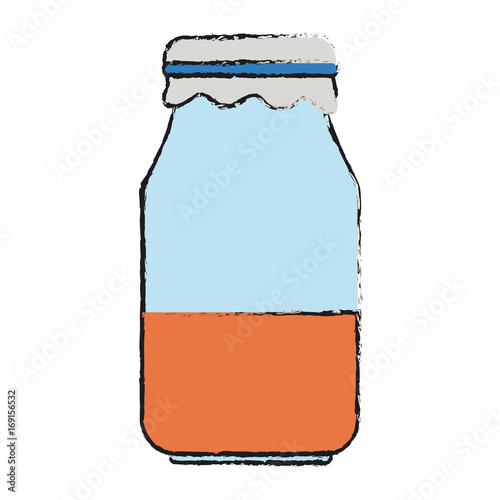 Colorful jar doodle over white background vector illustration