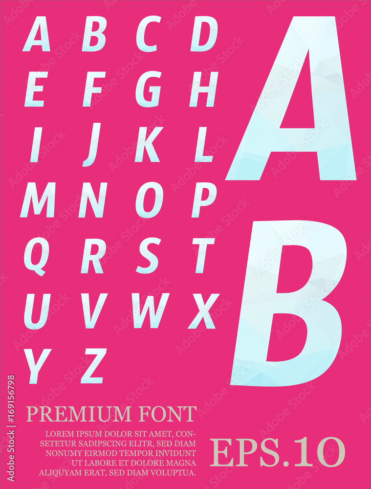 Obraz Set of font vector design lowpoly style colorful eps.10