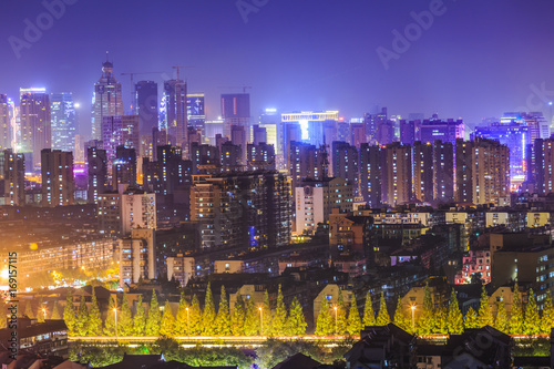 Hangzhou beautiful city night view and skyline © 昊 周