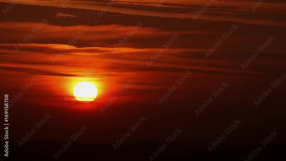 Sunrise with clouds global warming concept - time lapse Sunrise with clouds global warming concept - time lapse
