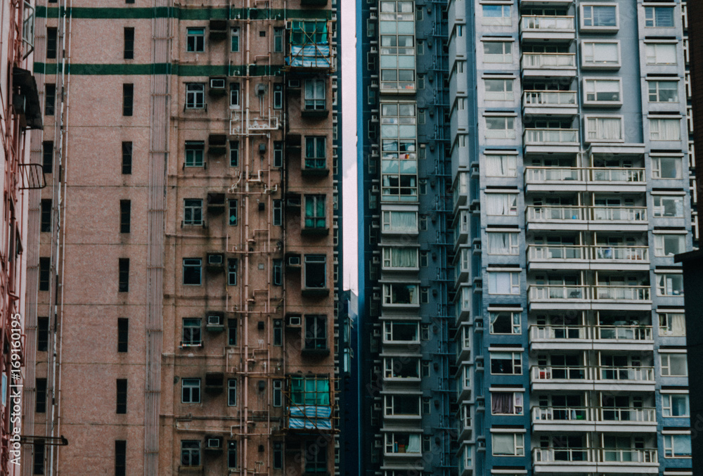 Hong Kong high rises close together