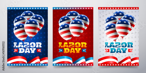 Happy Labor Day with balloons template.American labor day Brochures,Poster or Banner.Vector illustration.