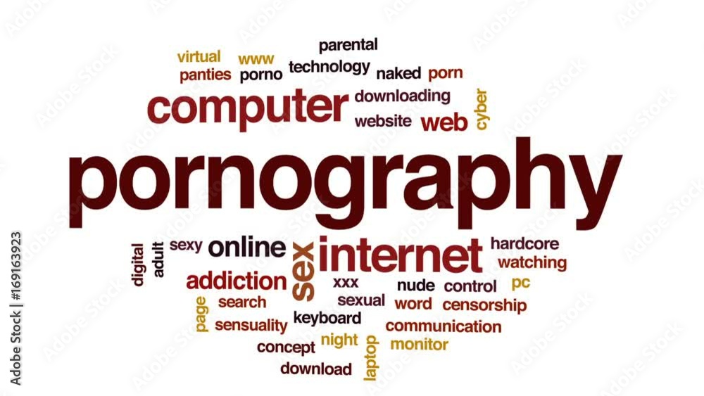 Pornography animated word cloud, text design animation. Pornography animated word cloud, text design animation.