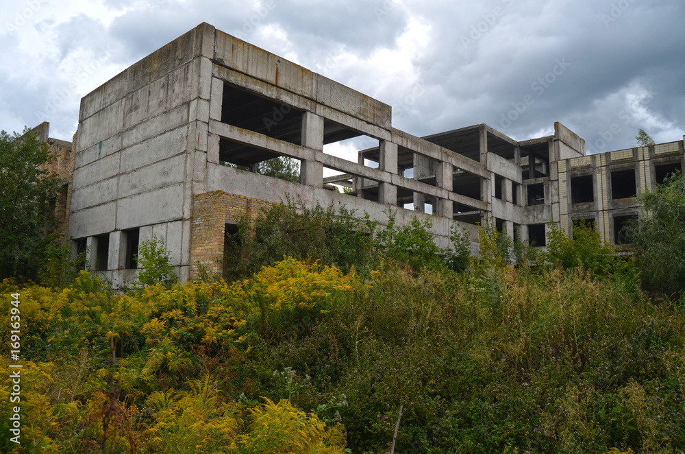 Abandoned Soviet school building construction site.Abandoned at 1991,during ukrainian undependence crisis
