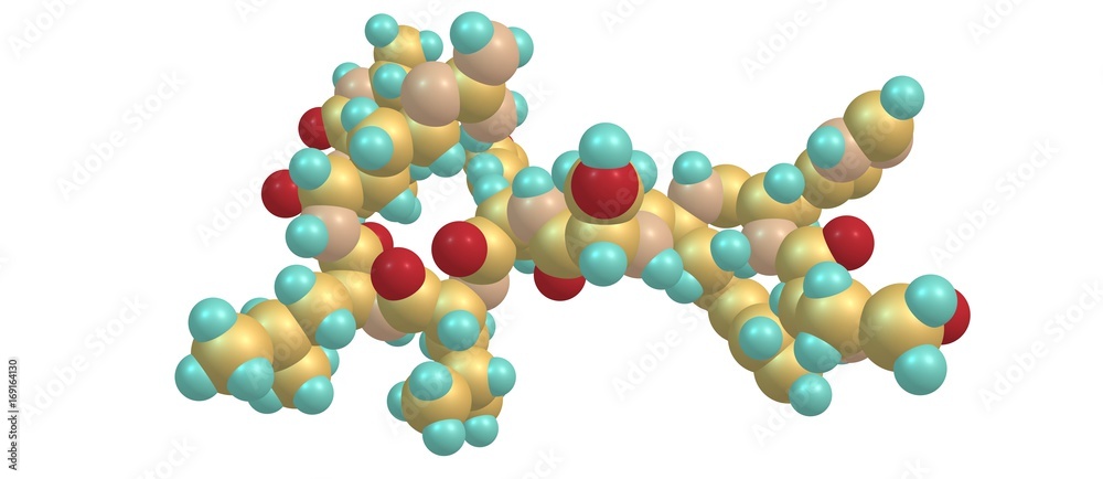 Leuprorelin molecular structure isolated on white Leuprorelin molecular structure isolated on white