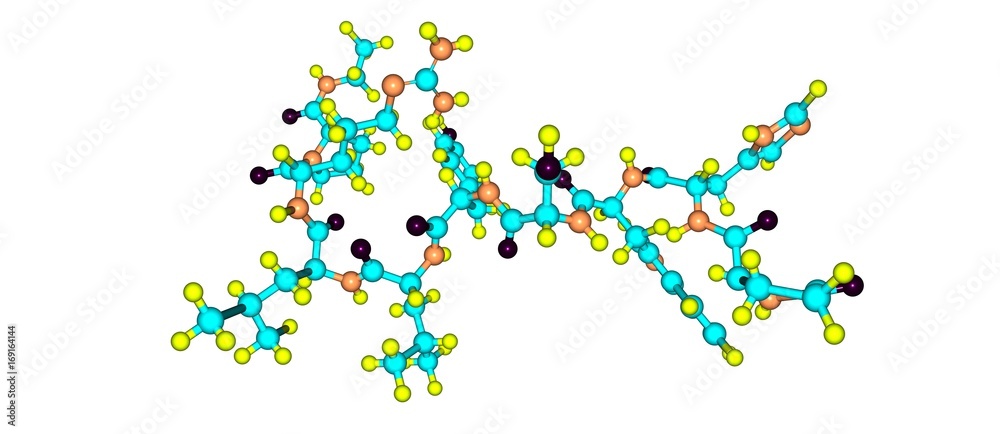 Leuprorelin molecular structure isolated on white