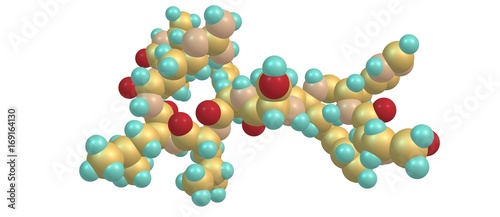Leuprorelin molecular structure isolated on white photo