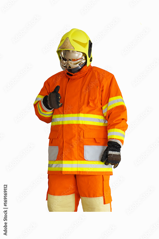 fireman suit isolated on white background fireman suit isolated on white background
