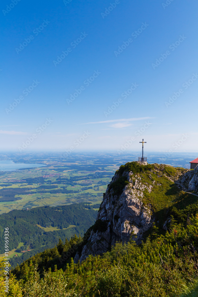 Naklejka premium Summit cross at Mt. Hochfelln
