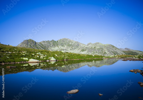 glacier lake in Retezat mountain landscape, Romania