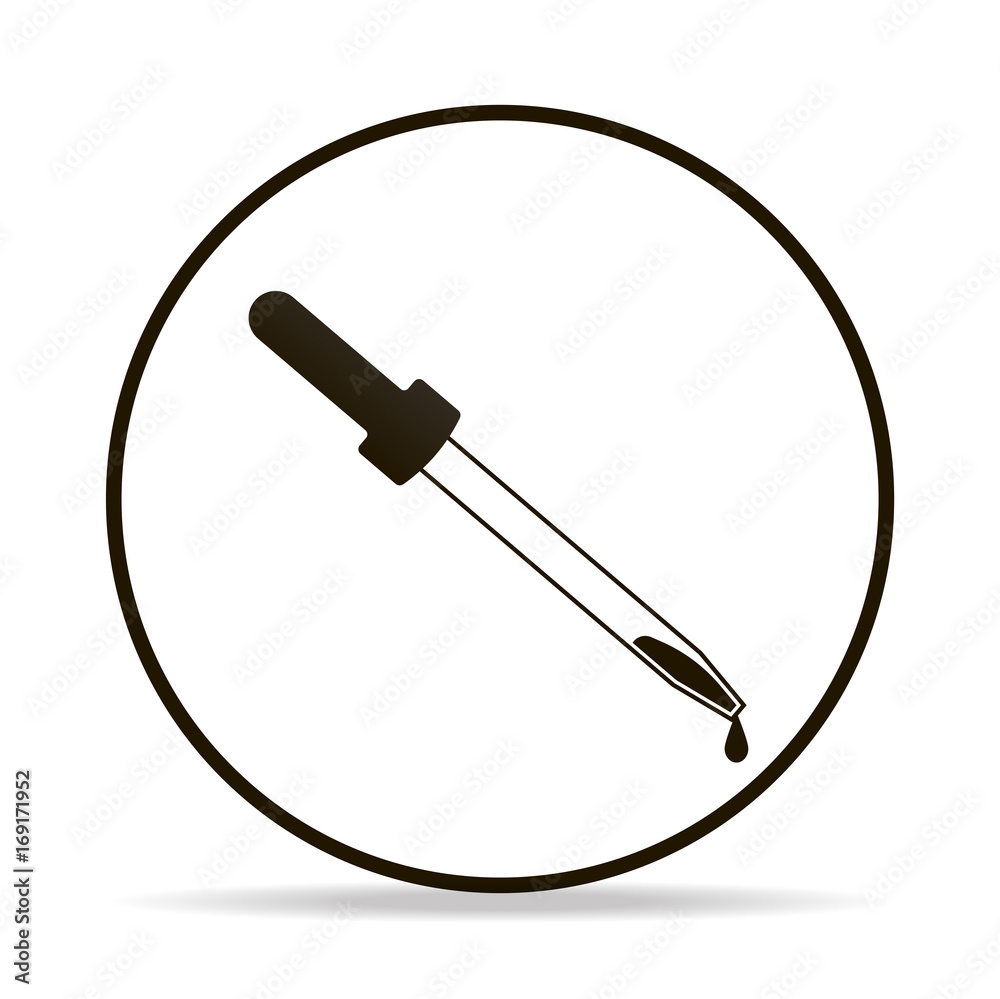 Vector image dropper. Vector black pipette icon on white background. Vector image dropper. Vector black pipette icon on white background.
