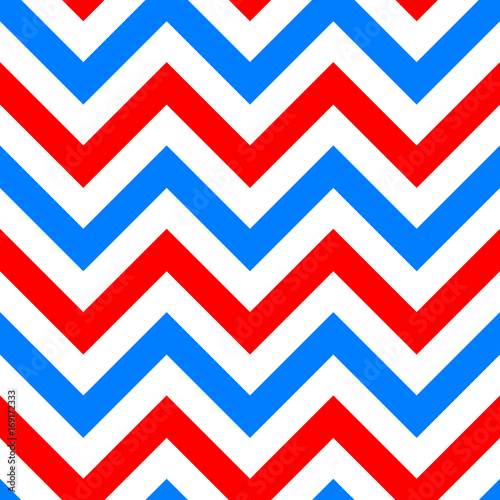 Red and blue zigzag seamless pattern. Vector illustration