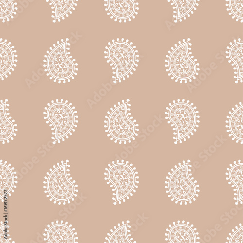 Brown seamless pattern with wallpaper ornaments