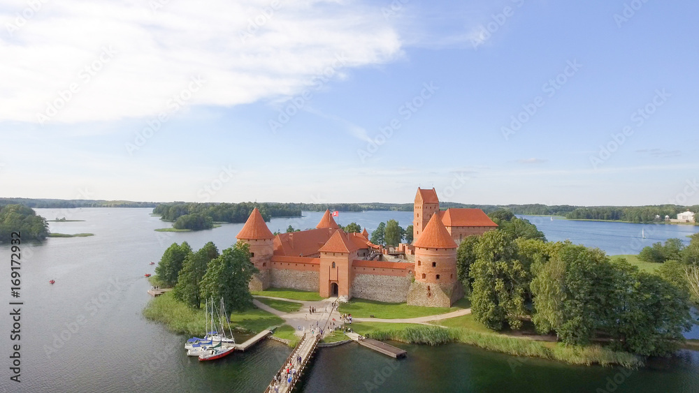 Aerial view of Trakai Castle, Lithuania Aerial view of Trakai Castle, Lithuania