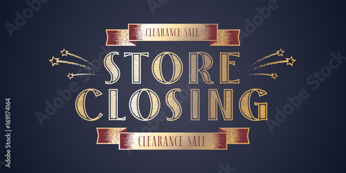 Store closing vector illustration, background