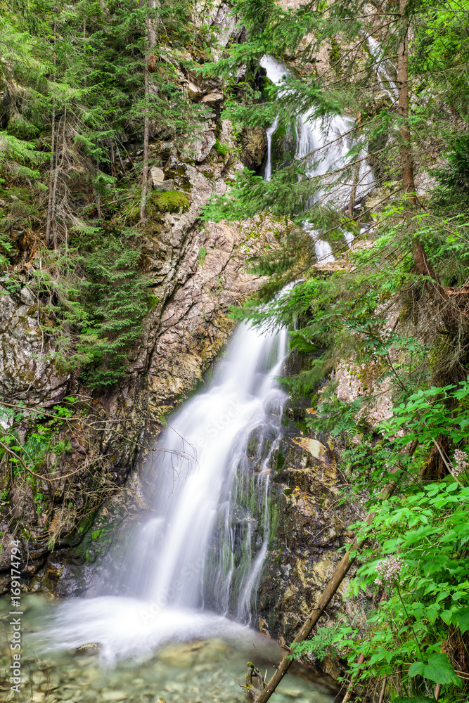 Waterfall - Kmetov vodopad - in High Tatras, Slovakia Waterfall - Kmetov vodopad - in High Tatras, Slovakia