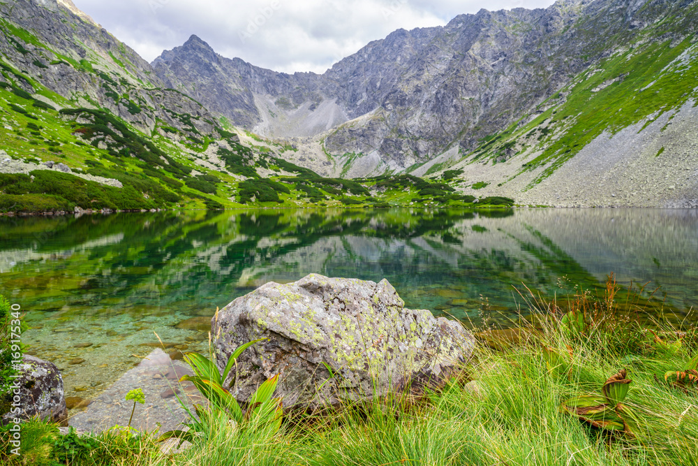 Fototapeta premium Beautiful summer lake in mountains. High tatras, Slovakia