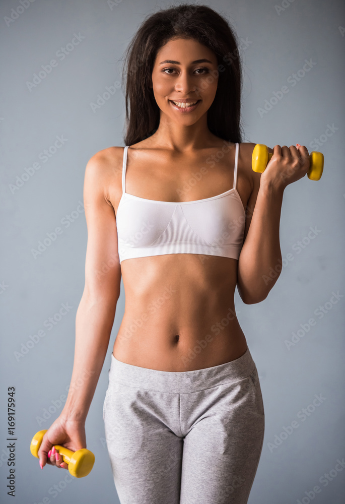 Afro American sports girl Afro American sports girl