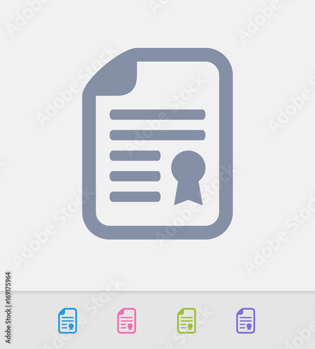 Document & Seal - Granite Icons. A professional, pixel-perfect icon designed on a 32x32 pixel grid and redesigned on a 16x16 pixel grid for very small sizes.