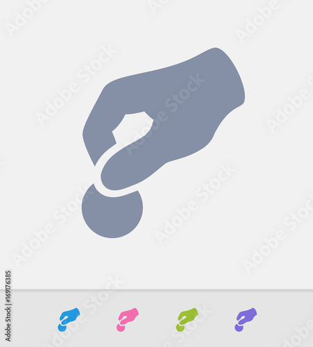 Hand Dropping Coin - Granite Icons. A professional, pixel-perfect icon designed on a 32x32 pixel grid and redesigned on a 16x16 pixel grid for very small sizes.