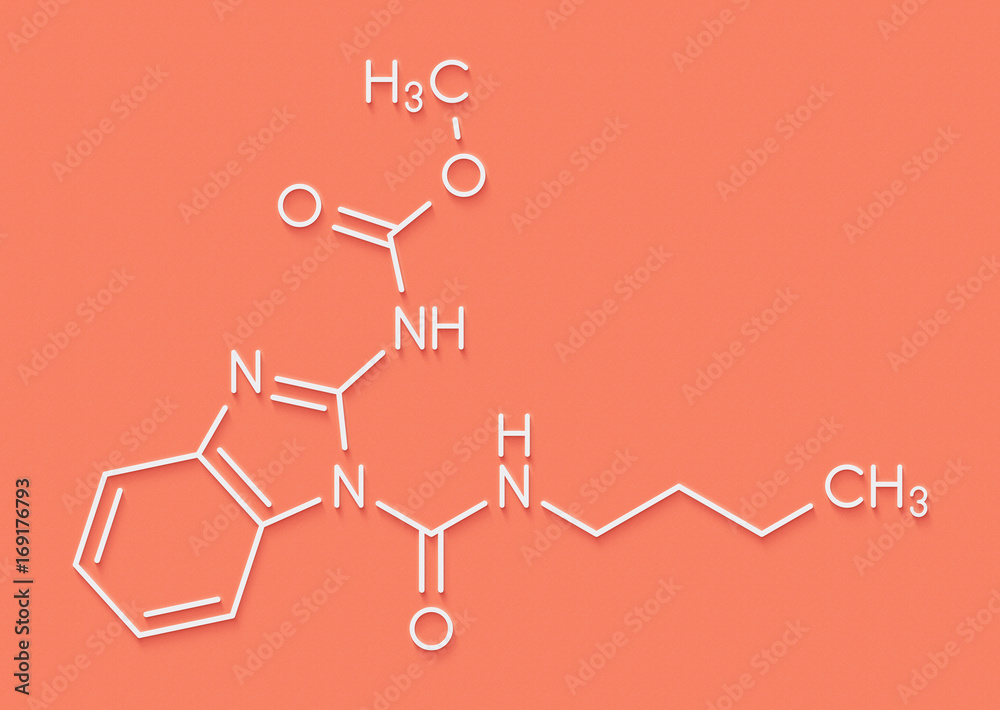 Fototapeta premium Benomyl fungicide molecule. Skeletal formula.