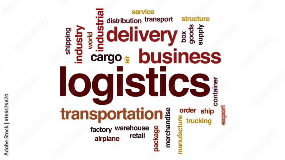 Logistics animated word cloud, text design animation. Logistics animated word cloud, text design animation.