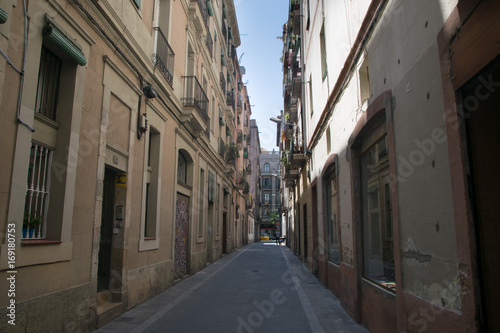Narrow street in Barcelona  Spain