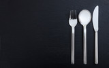 Cutlery isolated on black background