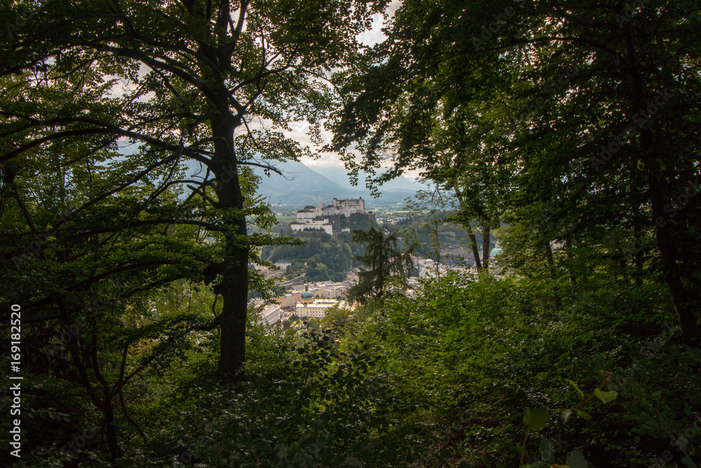 Festung Hohensalzburg, Salzburg, Ausblick vom Kapuzinerberg