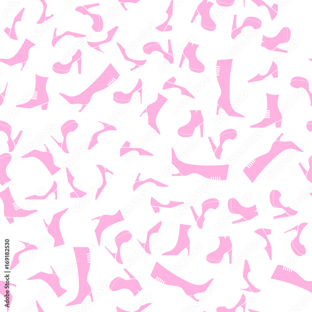 Silhouettes of Shoes Seamless PatternBackground