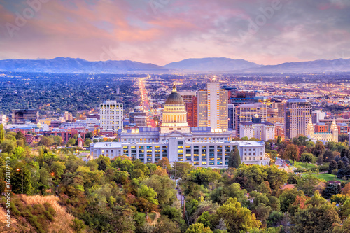 Salt Lake City, Utah at night
