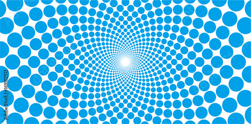 Vector cyclic optical illusion with dots background