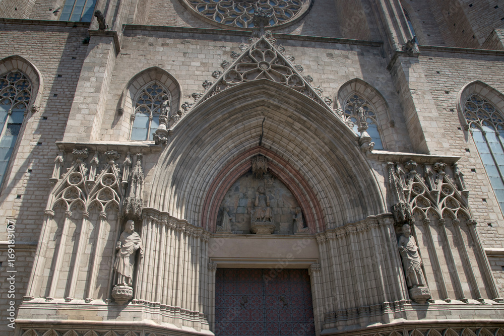 The Cathedral of Santa Maria del Mar in Barcelona, Spain
