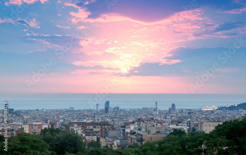 Sunset in Barcelona, Spain © Jopstock