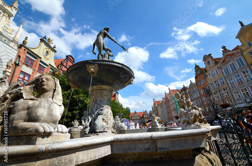 Obraz na płótnie Neptune's Fountain, Gdańsk, Poland w salonie