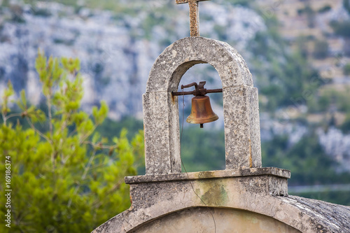 Cemetery of village Selca on the island of Hvar in Croatia photo