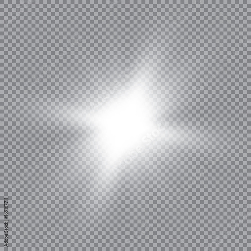 Glowing lights effect, flare, explosion and stars. Special effect isolated on transparent background.