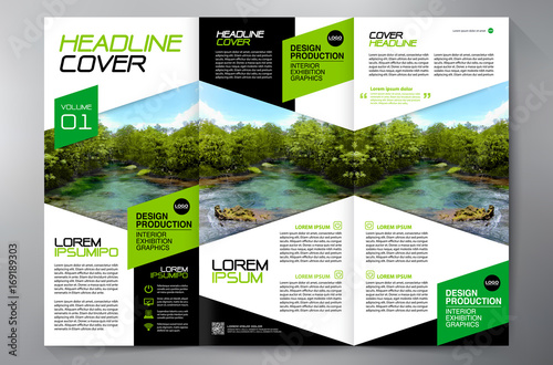 Brochure 3 fold flyer design a4 template.