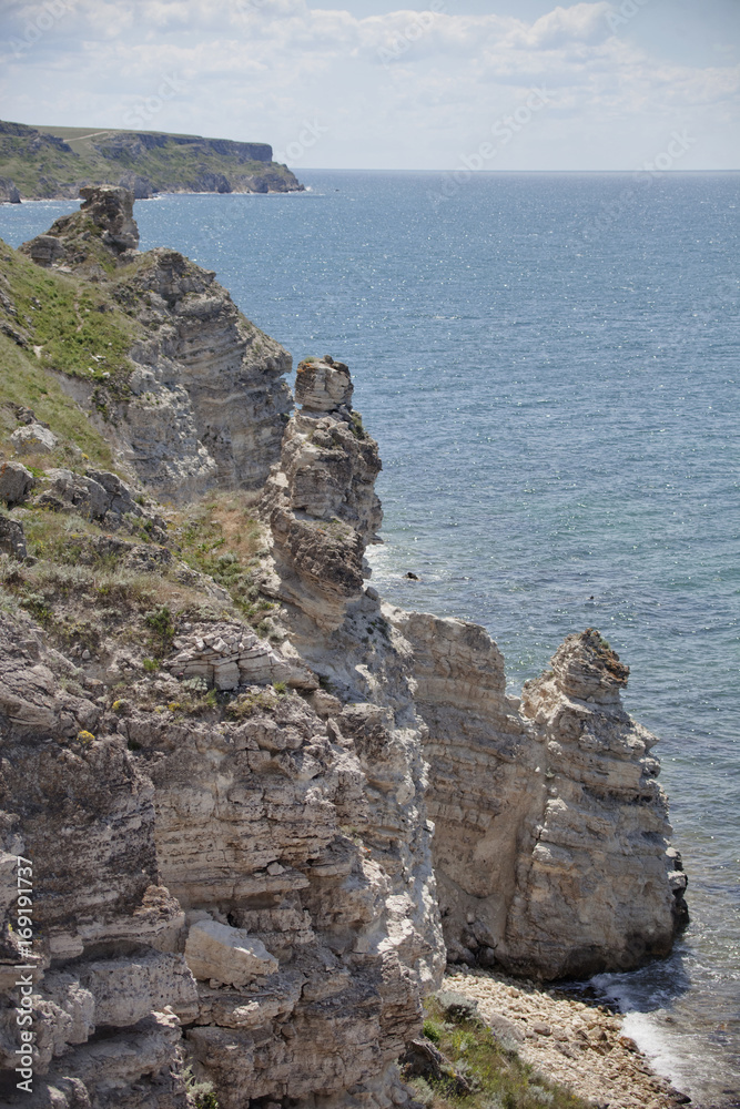 Cape Tarhankut rocks, Dzhangul, Crimea. Black sea