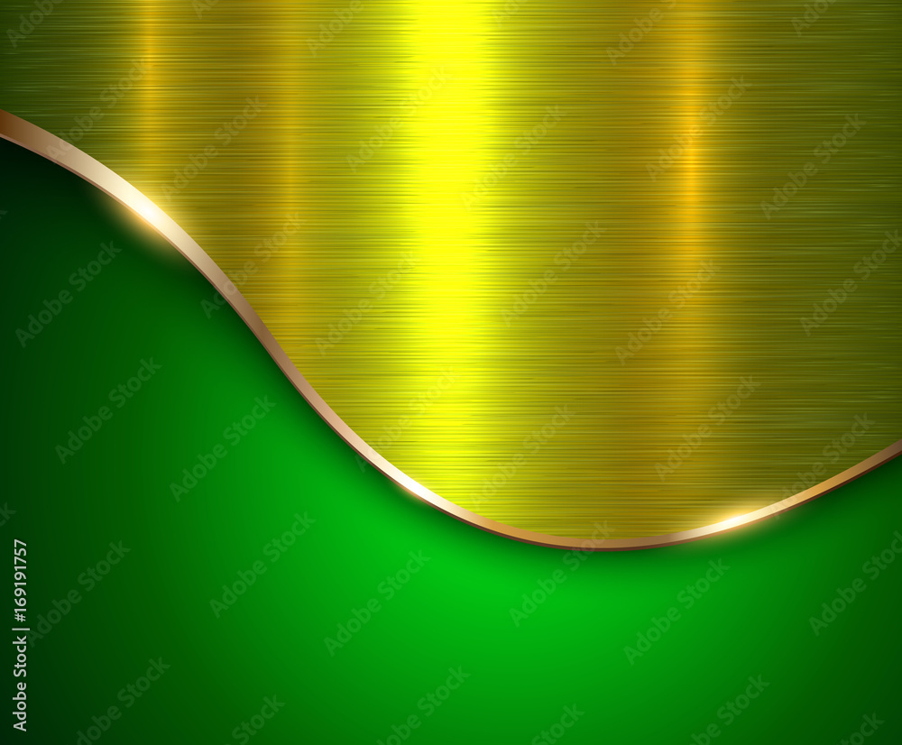 Green and gold metallic background Stock Vector | Adobe Stock